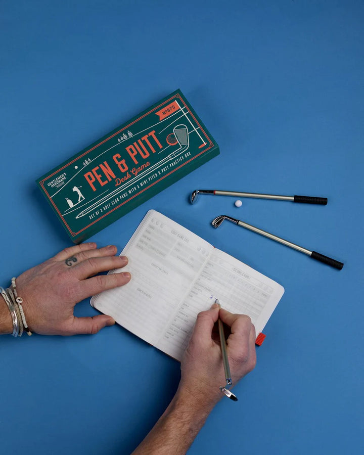 Golf Club Pens with Mini Putt Desktop Game