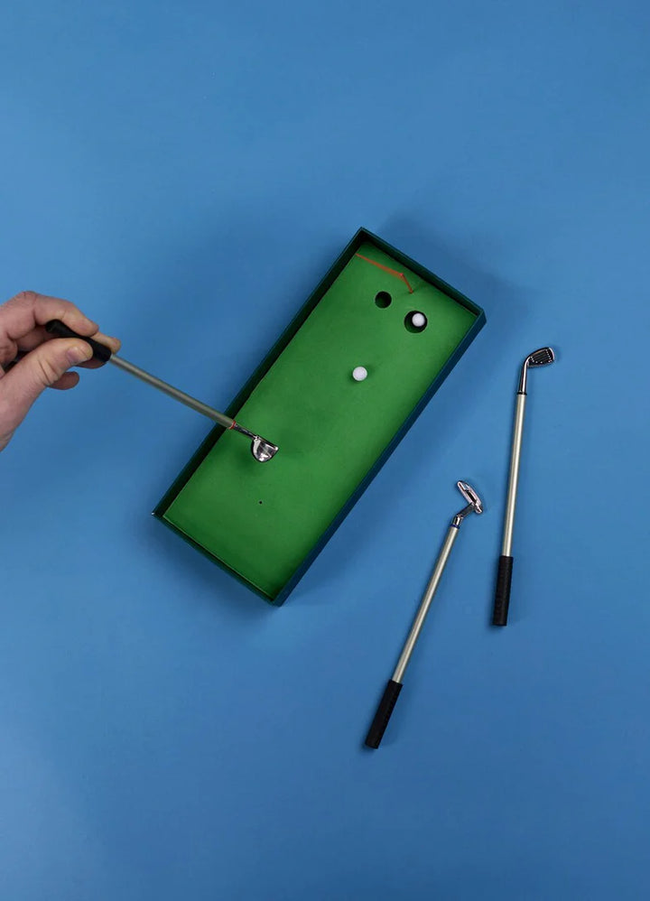 Golf Club Pens with Mini Putt Desktop Game