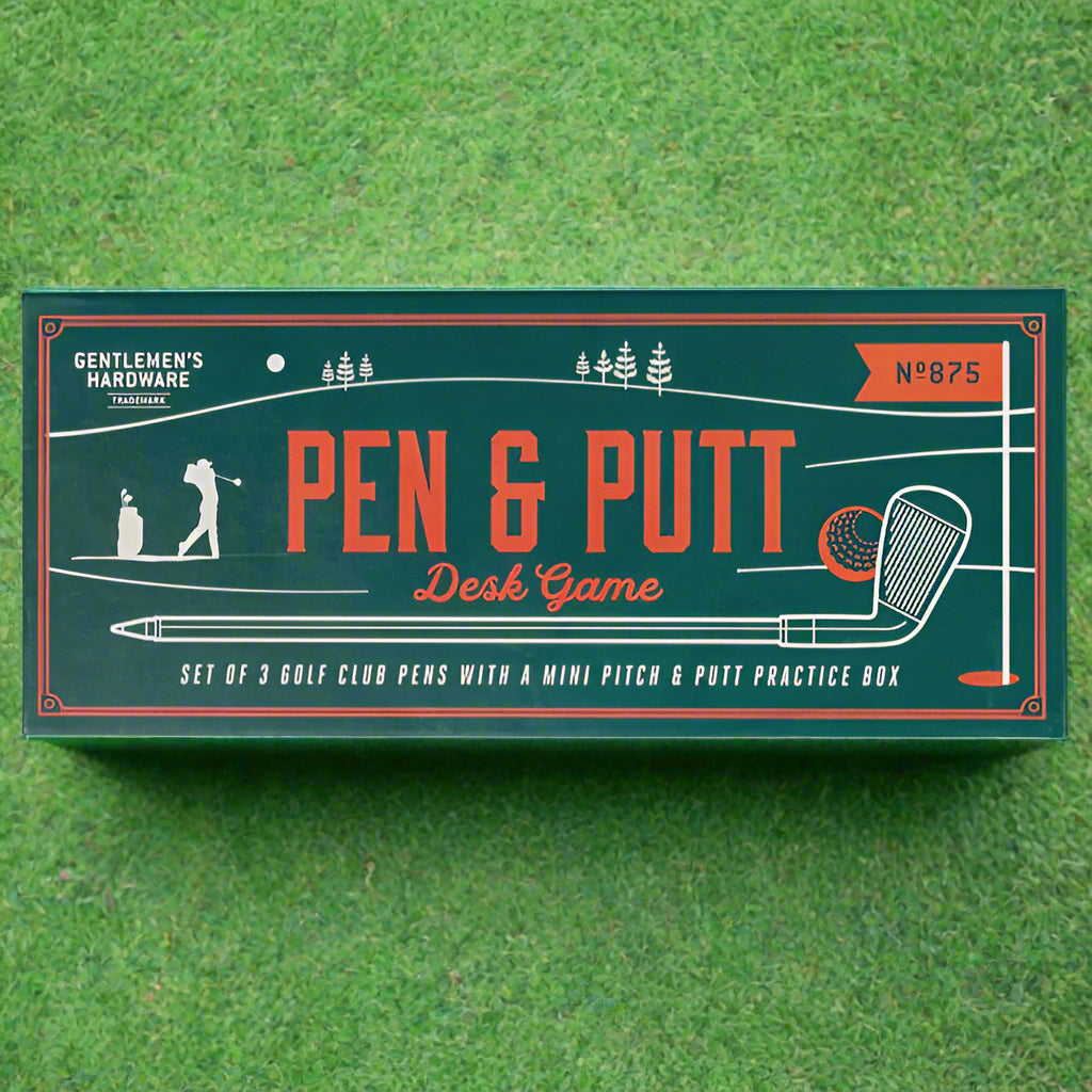 Gentlemen's Hardware Pen & Putt Desk Game packaging on a white background