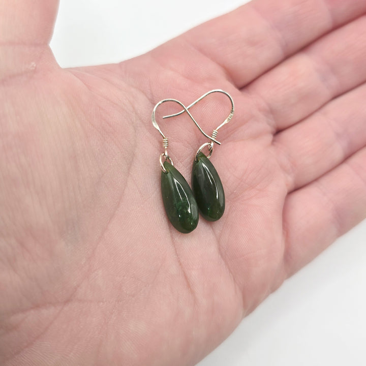 18mm Teardrop Greenstone Earrings