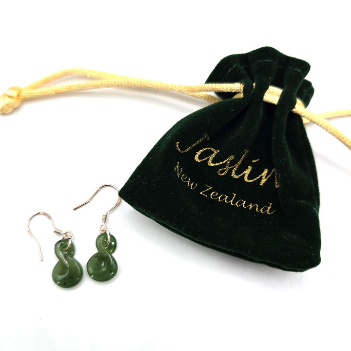 30mm Twist Greenstone Earrings