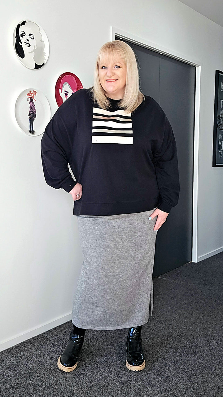 GREY NIKOLAI KNIT SKIRT