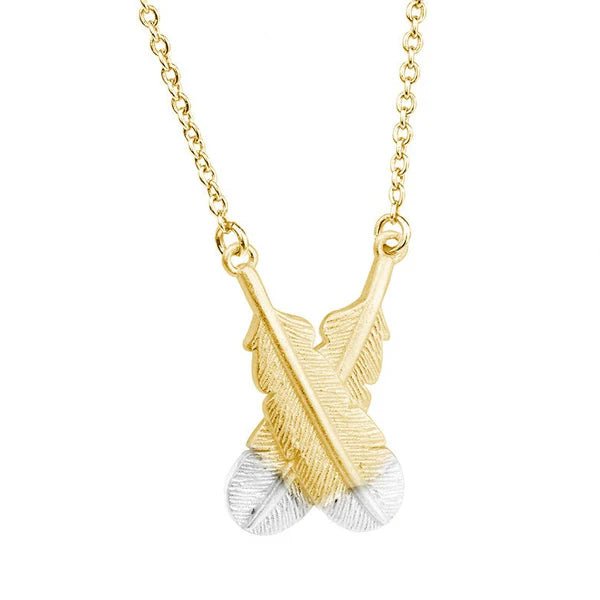 CROSSED HUIA FEATHER NECKLACE