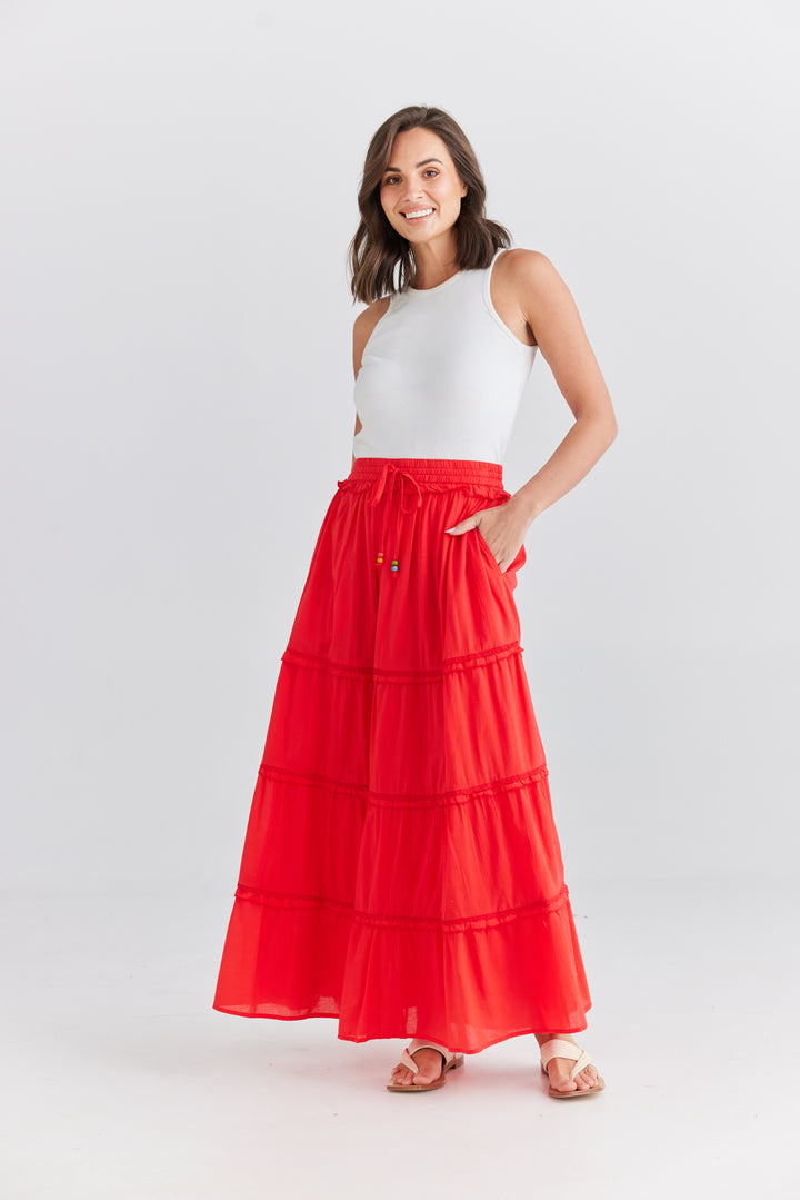 30% OFF | SCARLET LOLA MAXI SKIRT - RAPT ONLINE