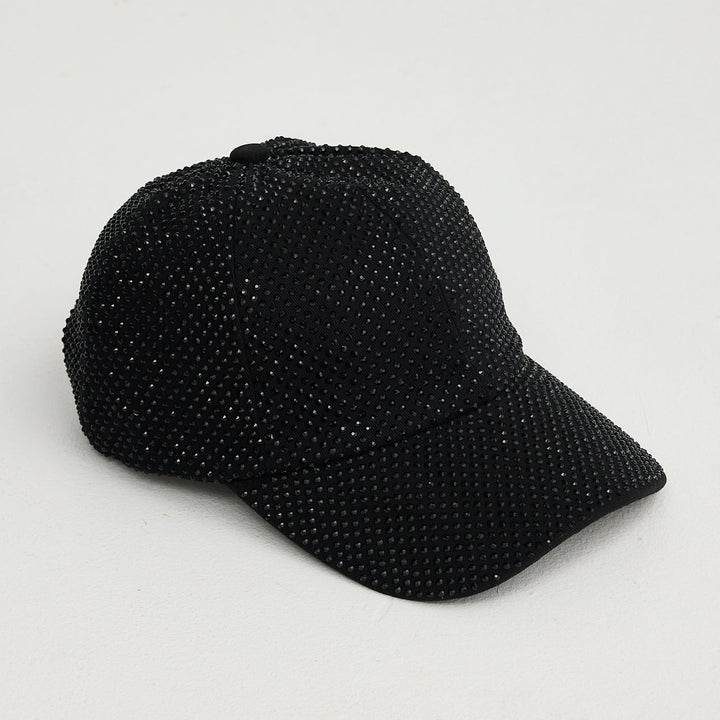 Rhinestone Black Taylor Cap