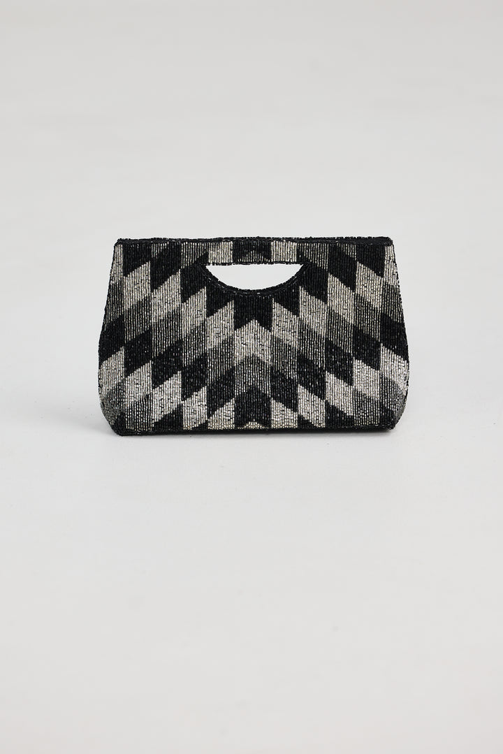 Black Sparkle Kahlo Clutch Bag