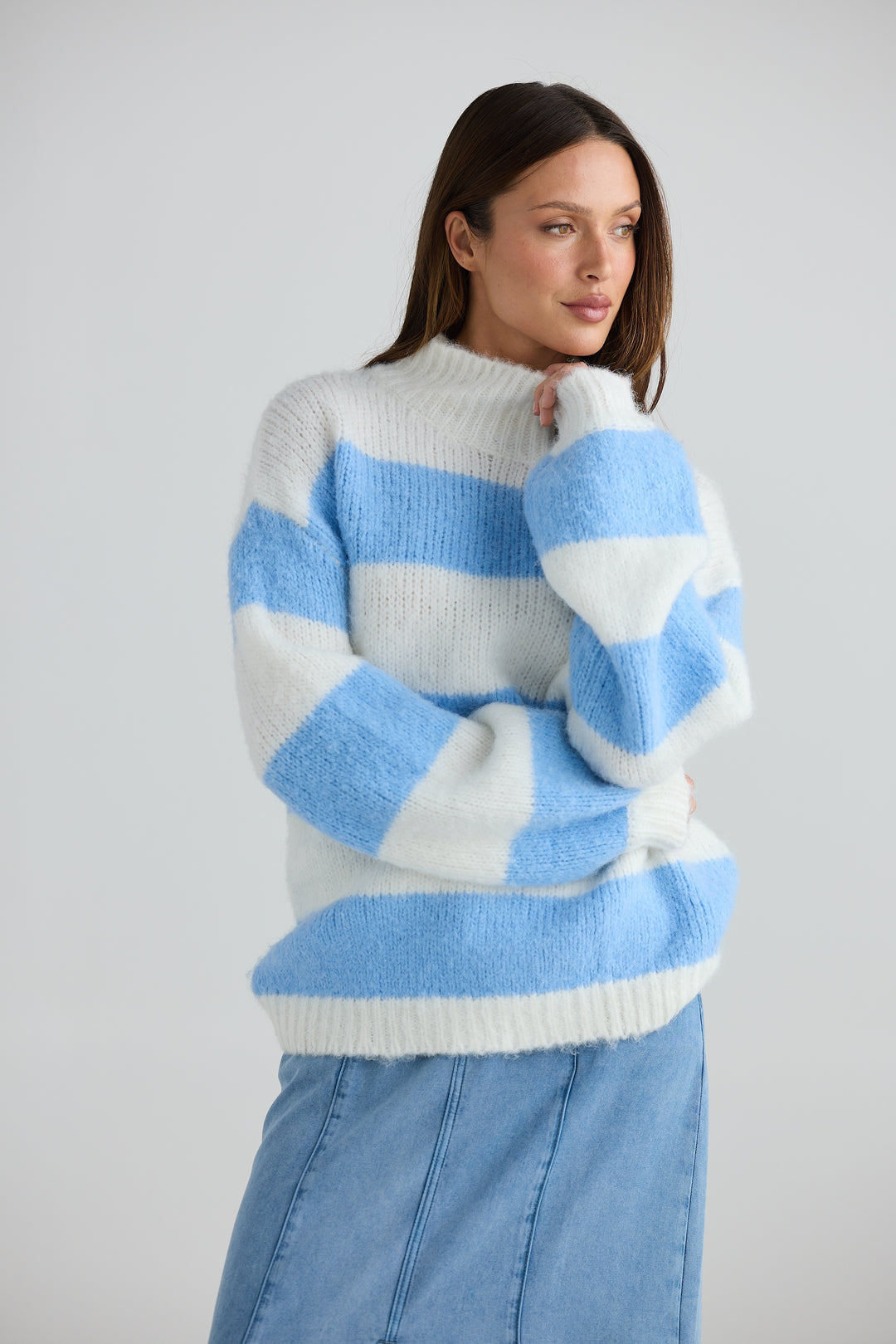 BLUE STRIPE ISLAND KNIT