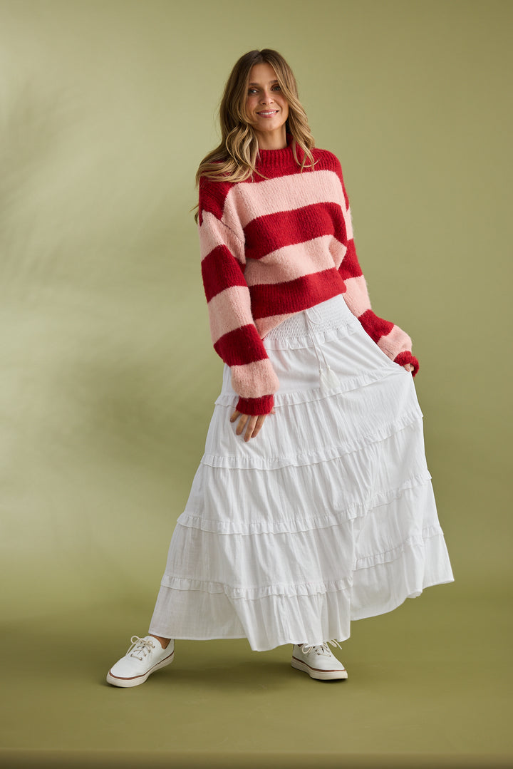 RED STRIPE ISLAND KNIT