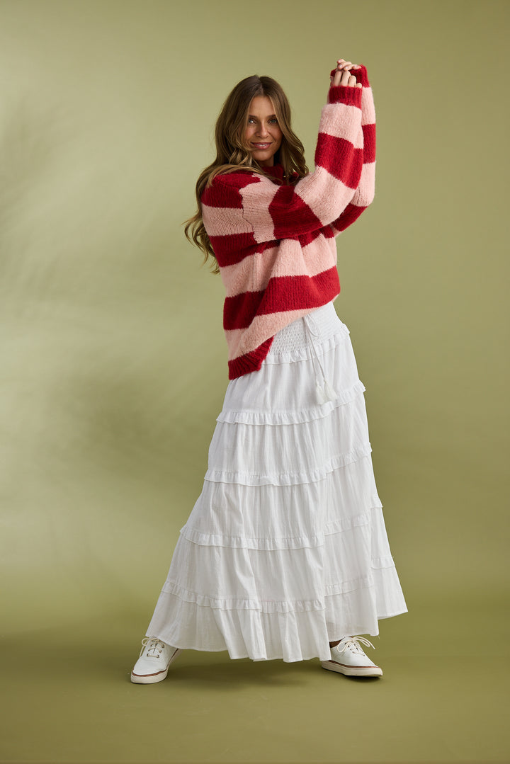 RED STRIPE ISLAND KNIT