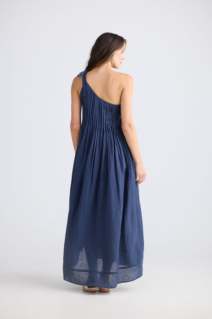Lana Asymmetric Navy Lana Maxi Dress