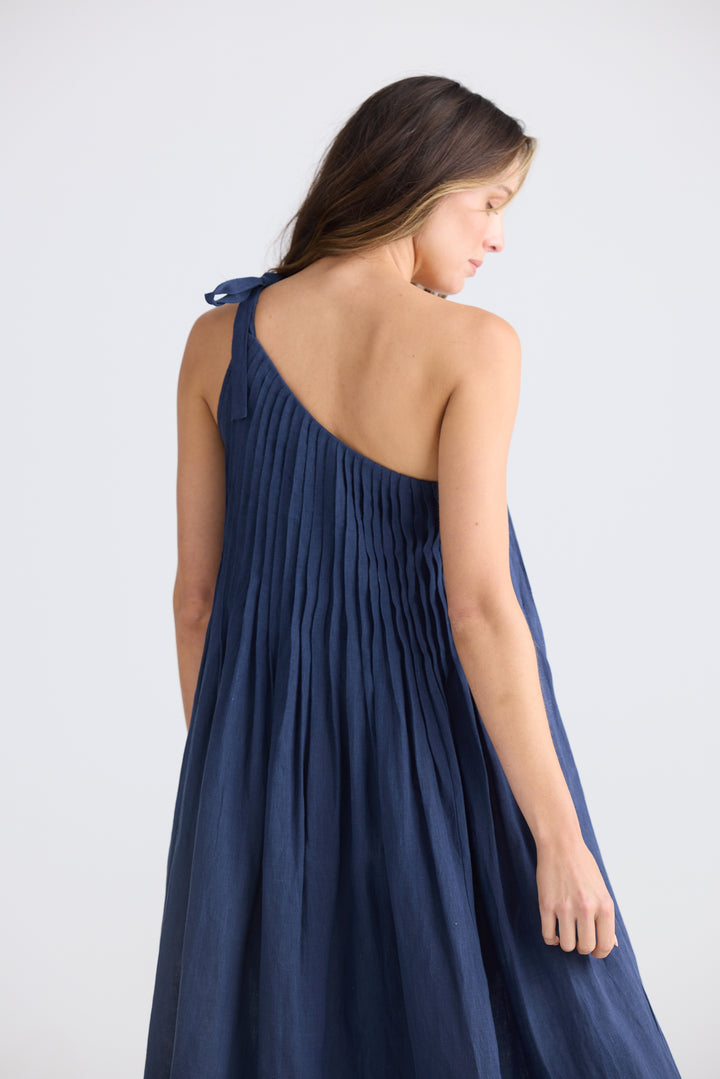 Lana Asymmetric Navy Lana Maxi Dress