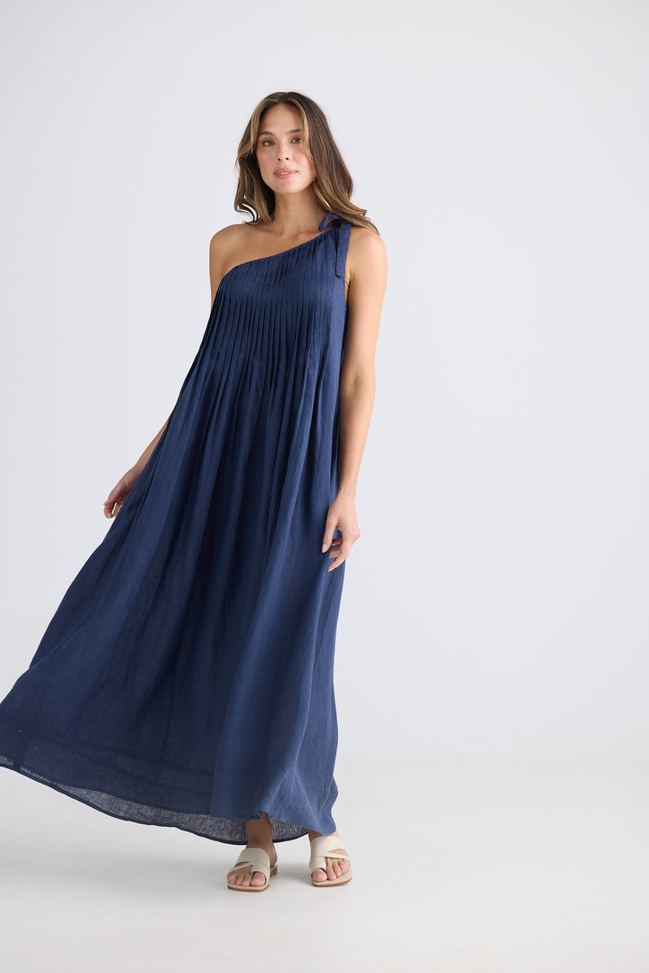 Lana Asymmetric Navy Lana Maxi Dress