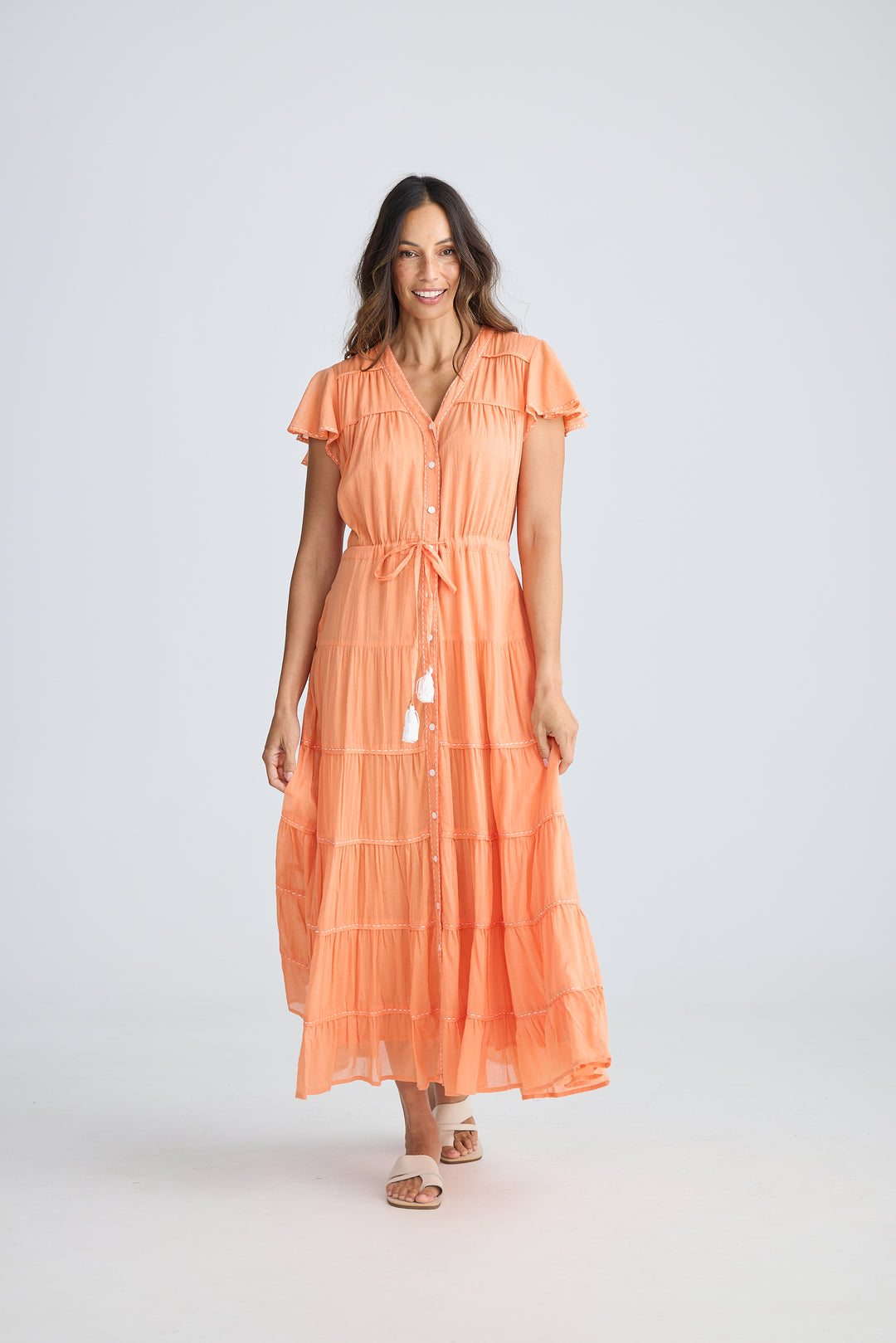Coral Delilah Maxi Dress