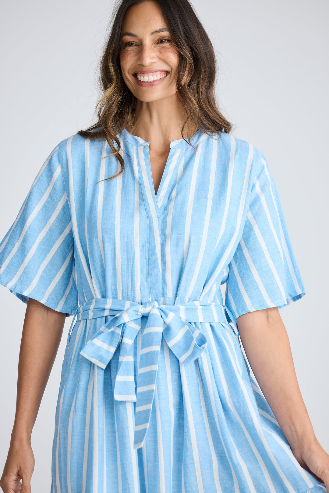 Jaali Stripe Blue Lynwood Maxi Dress