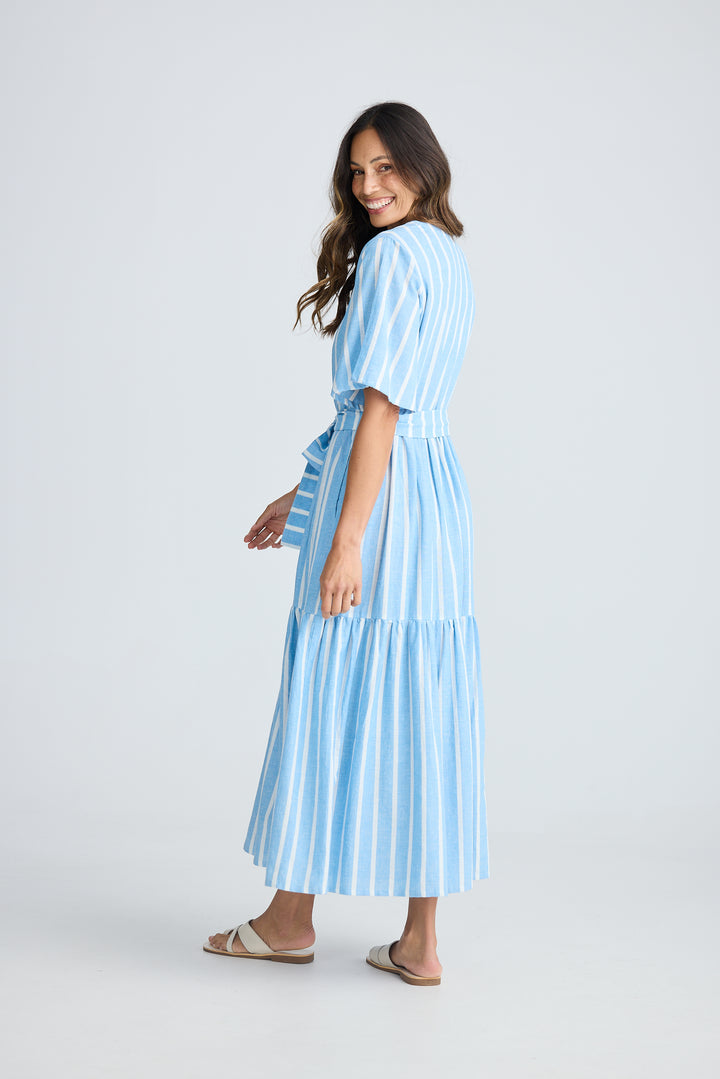 Jaali Stripe Blue Lynwood Maxi Dress