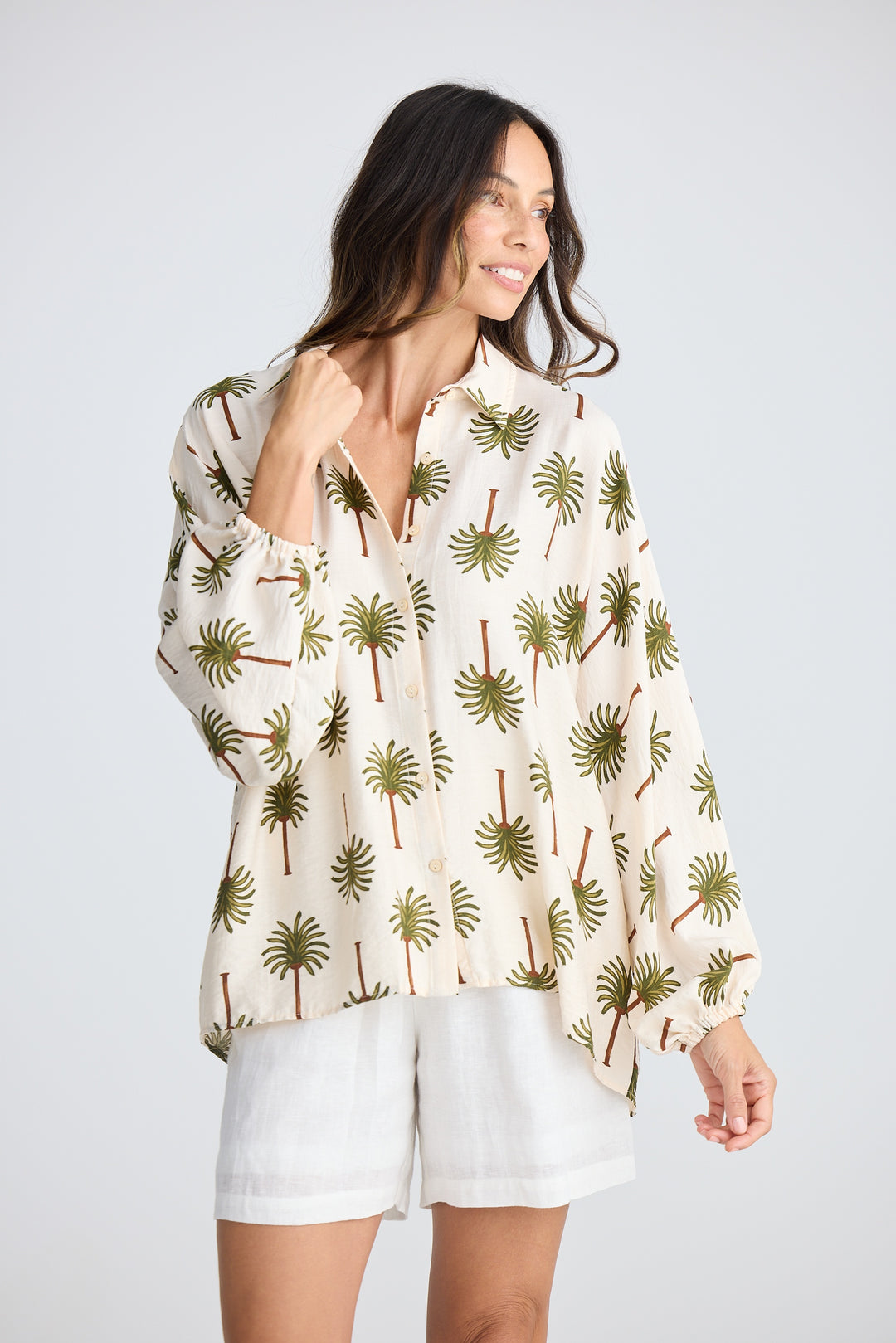Cliffside Ivory Palm Shirt