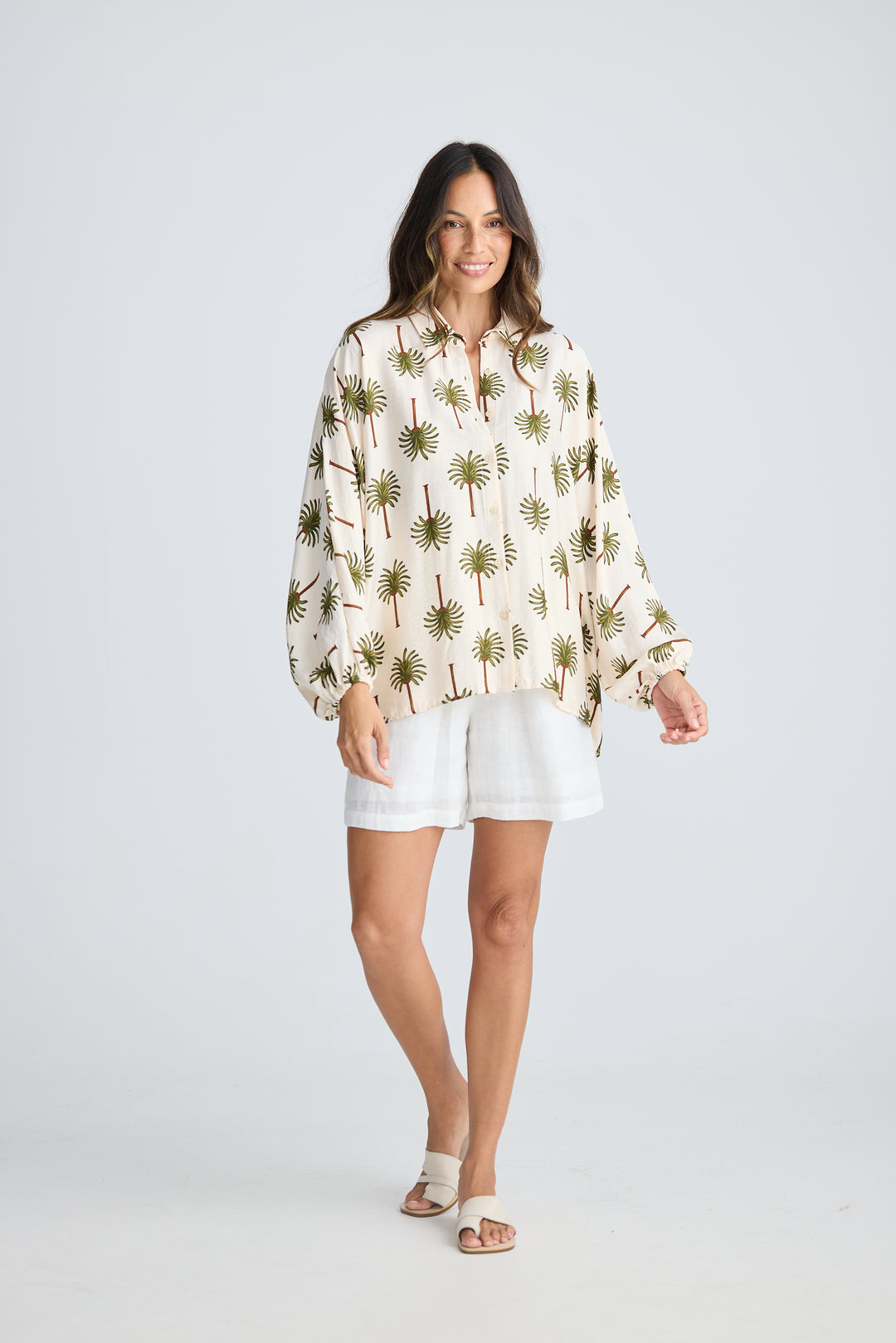 Cliffside Ivory Palm Shirt