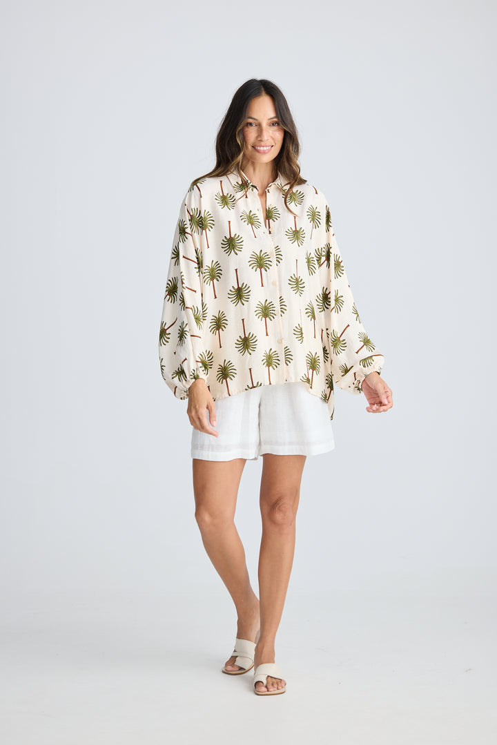 Cliffside Ivory Palm Shirt