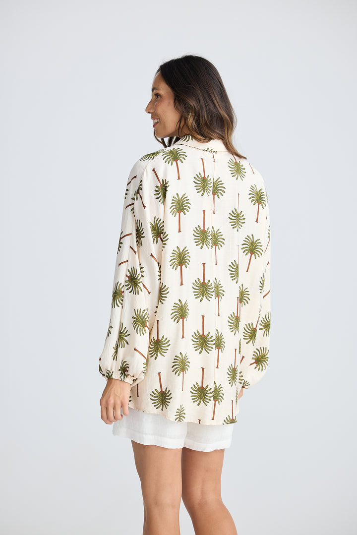 Cliffside Ivory Palm Shirt