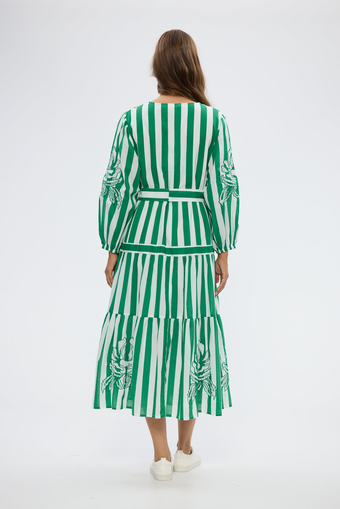 Holiday Sea Breeze Green Stripe Dress