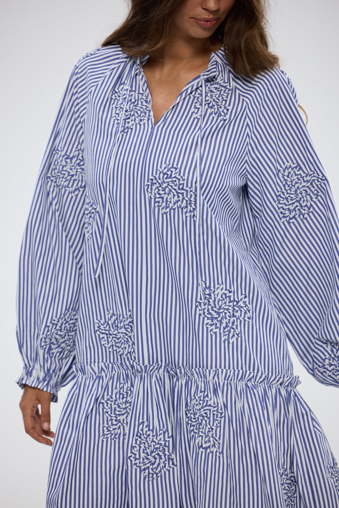 Holiday Blue Stripe Chiara Mini Dress