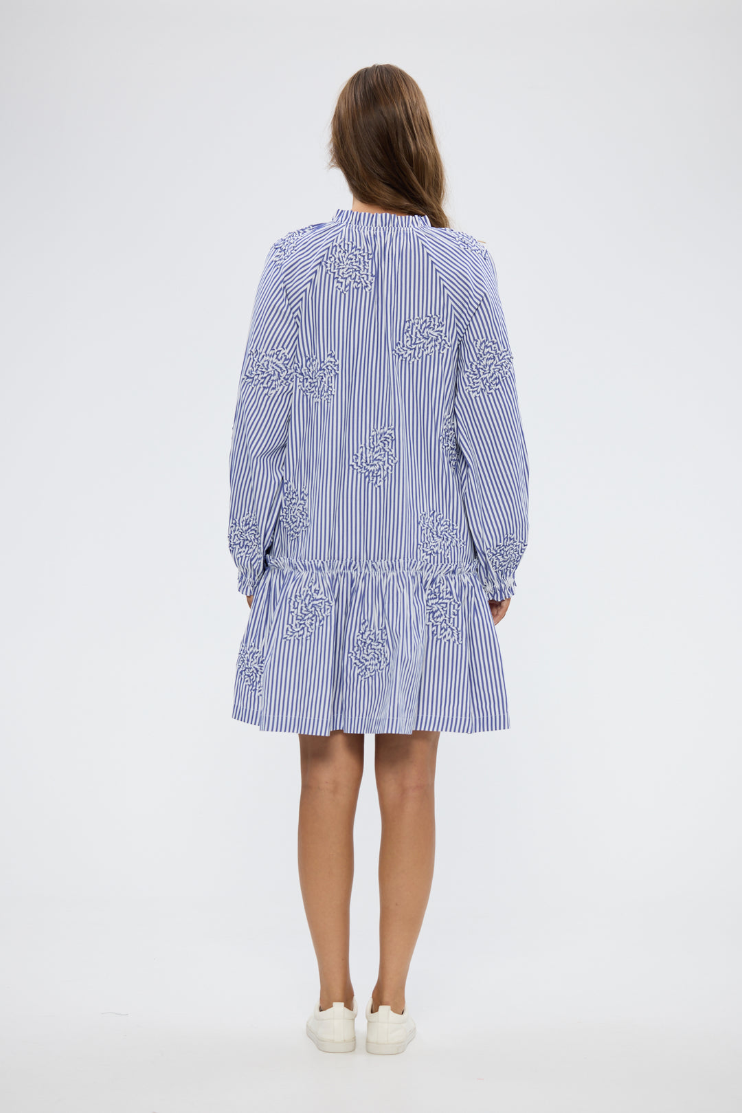 Holiday Blue Stripe Chiara Mini Dress