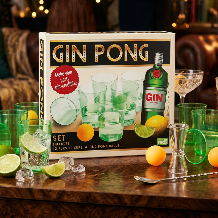 Gin Pong Drinking Game box styled with gin and tonic - RAPT ONLINE
