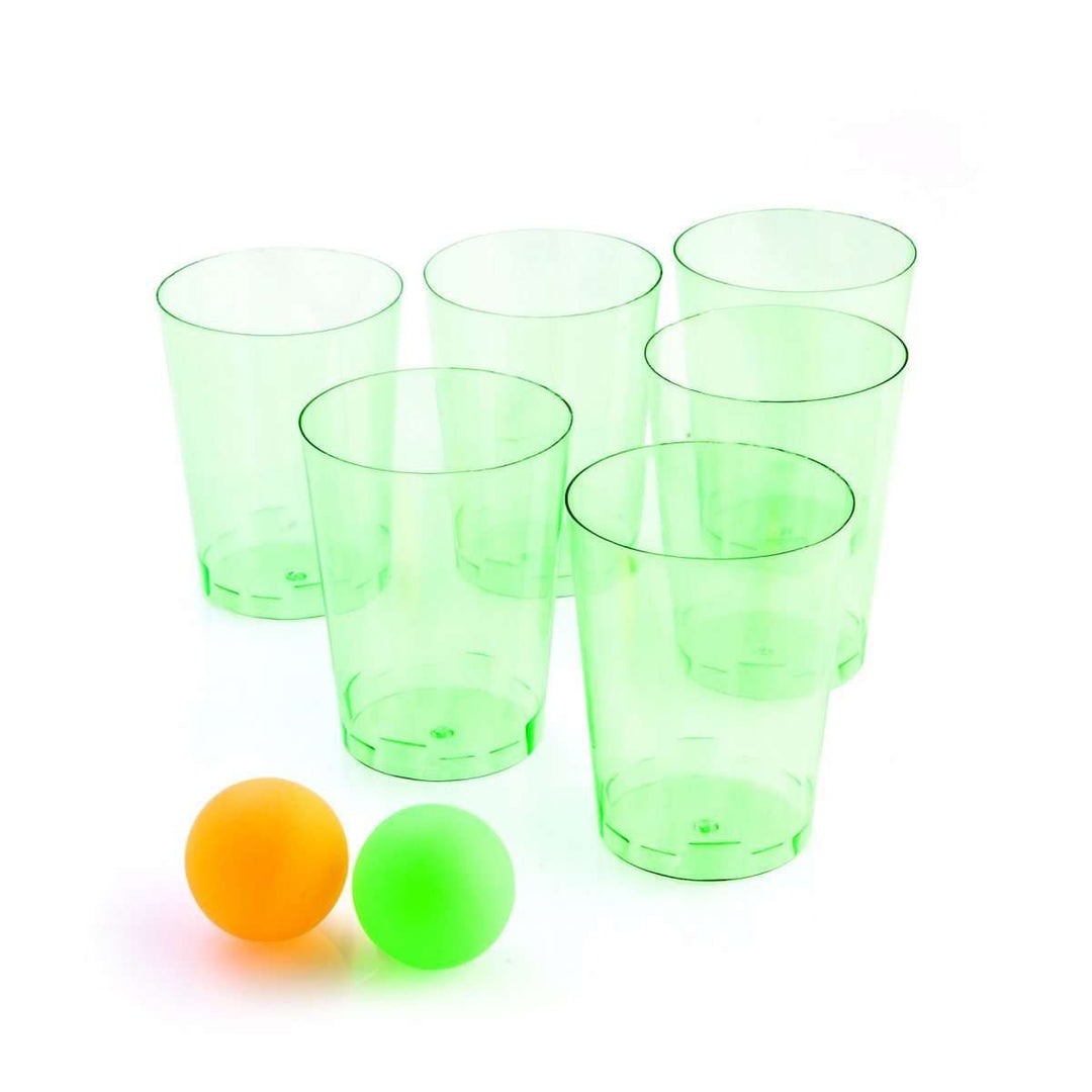 Gin Pong green plastic cups with ping pong balls - RAPT ONLINE