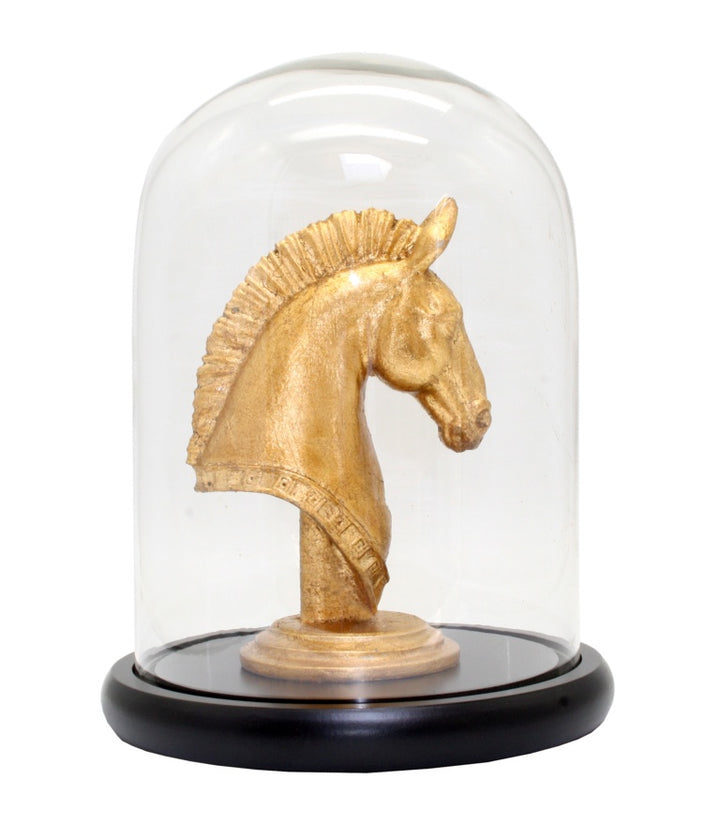 29cm Gold Knight Horse Cloche