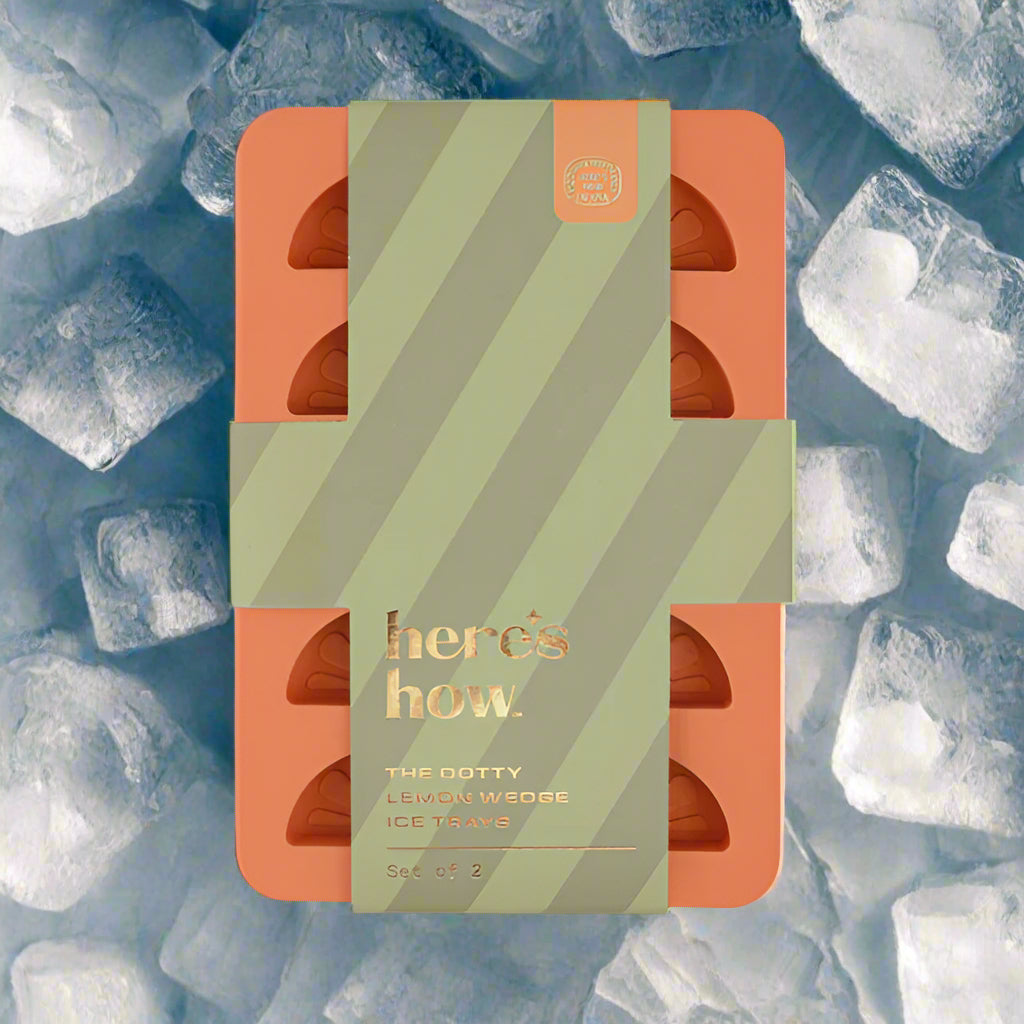 Packaged ice cream wedges with a green and orange box on a light gray background
