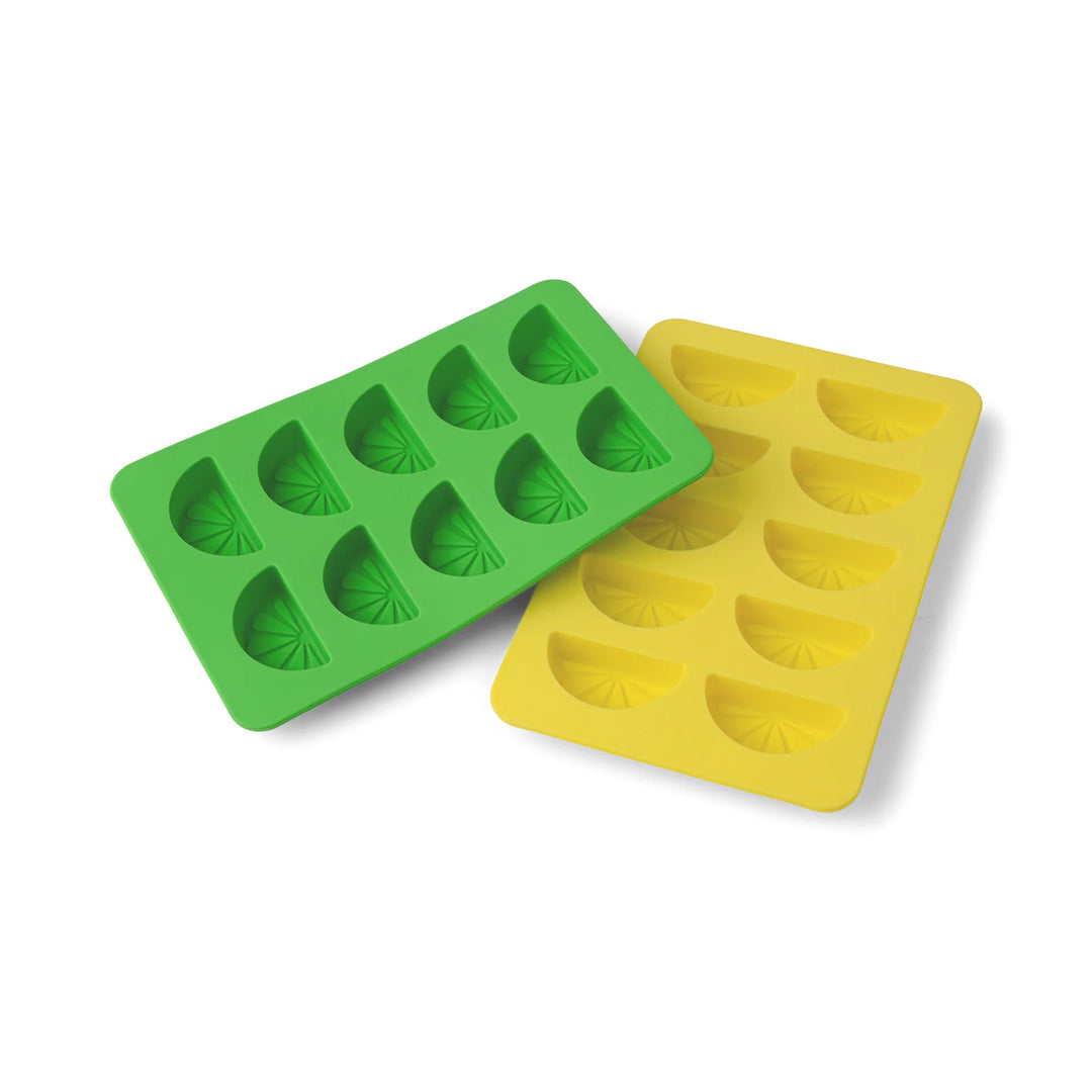 Dotty Citrus Wedge Ice Trays Yellow & Green