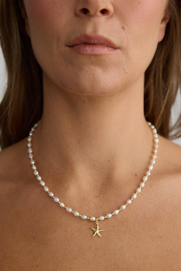 Pearl & Gold Ocean Necklace