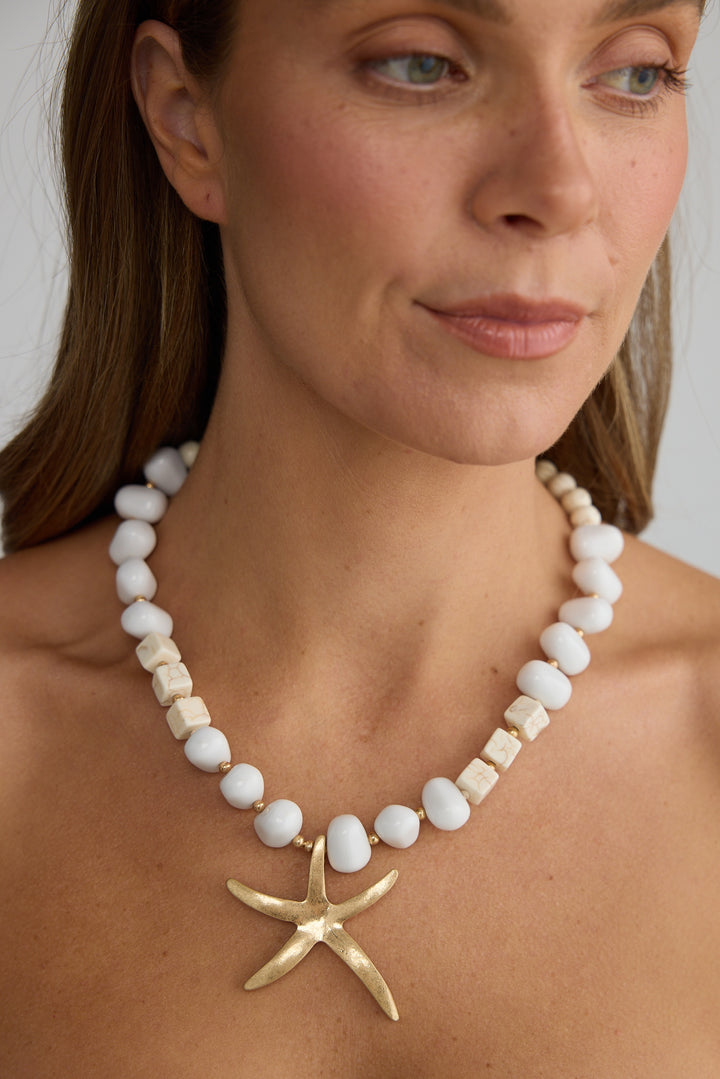 White Starfish Elwood Necklace