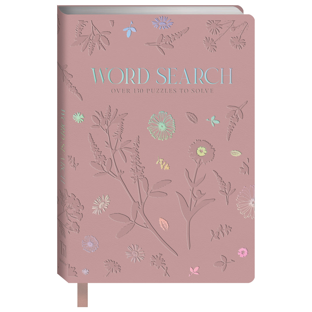 Hinkler Faux Leather Word Search Puzzle Book in pink - RAPT ONLINE