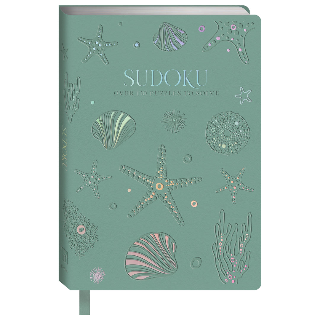 Hinkler Faux Leather Sudoku Puzzle Book in sage green - RAPT ONLINE