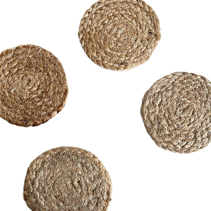 Natural Seagrass &amp; Jute Coasters, set of 4 - RAPT ONLINE