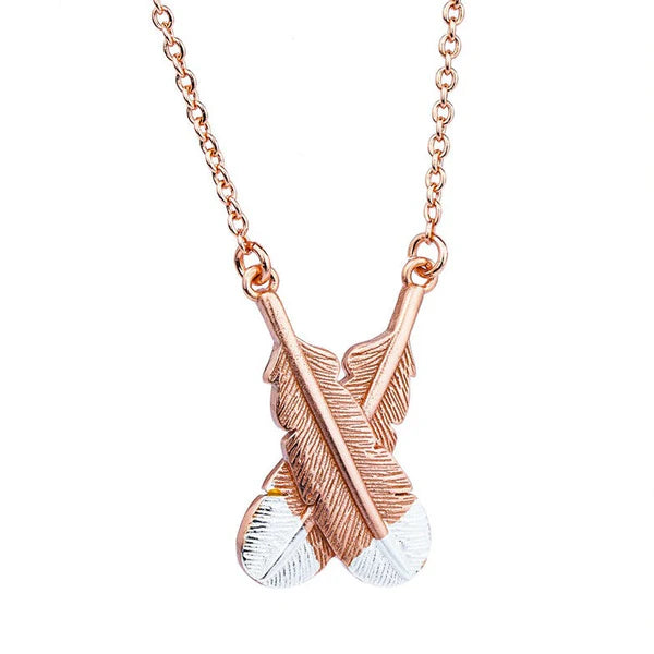 CROSSED HUIA FEATHER NECKLACE