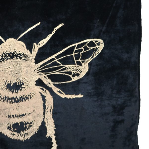 BLACK VELVET BEE CUSHION