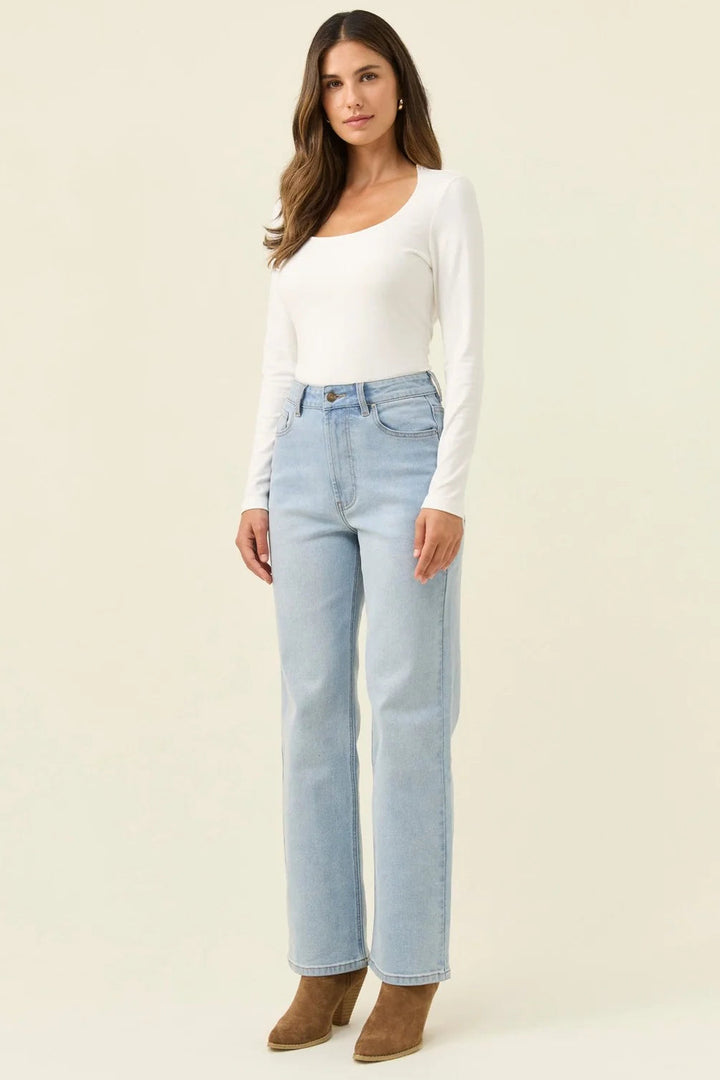 Isle of Mine Scarlett Ice Blue Straight-Leg Jeans