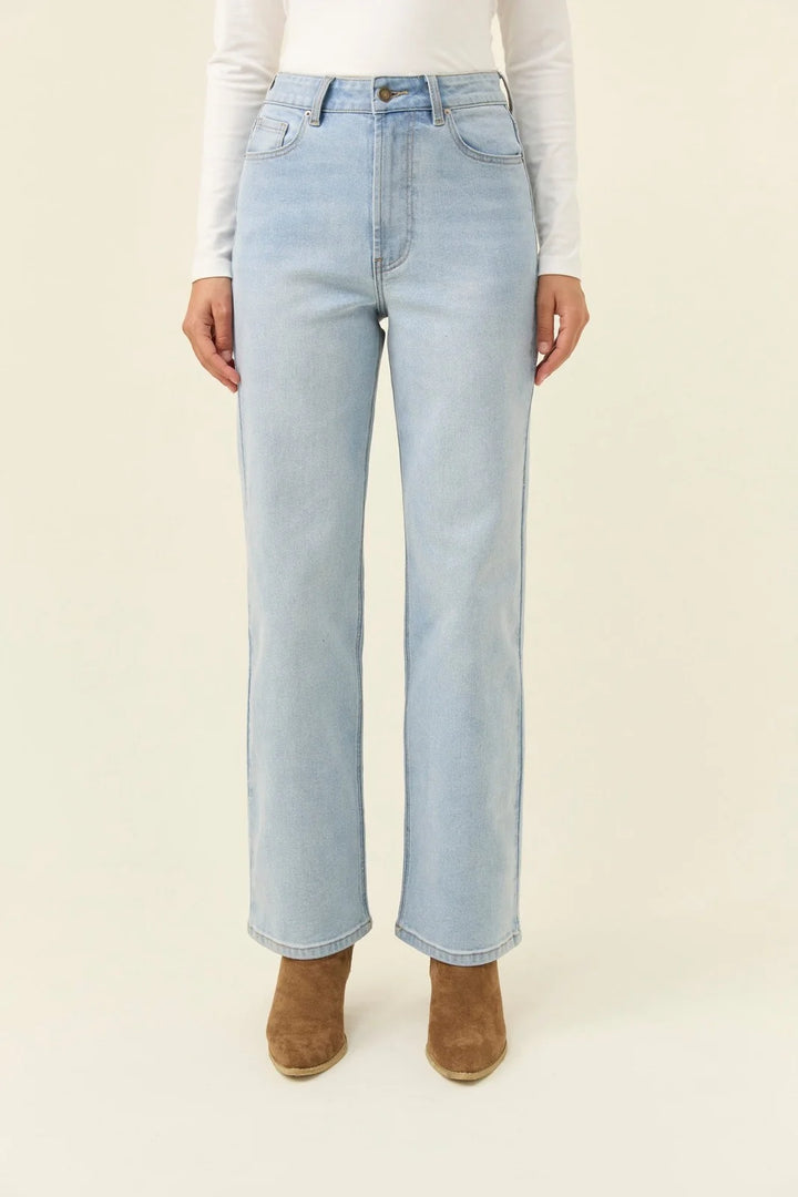 Isle of Mine Scarlett Ice Blue Straight-Leg Jeans