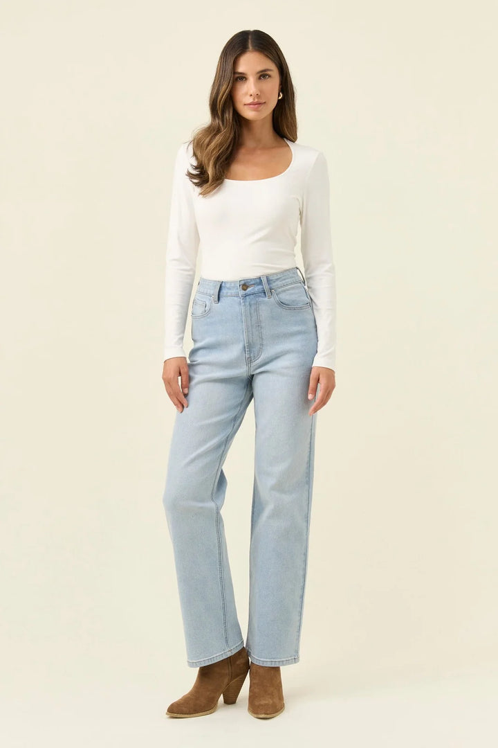 Isle of Mine Scarlett Ice Blue Straight-Leg Jeans