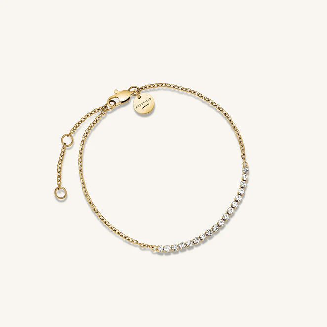 CRYSTAL CLEAR TENNIS BRACELET GOLD