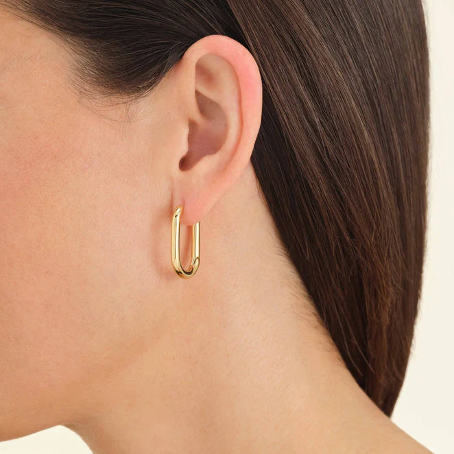 GOLD LARGE OVAL HOOPS