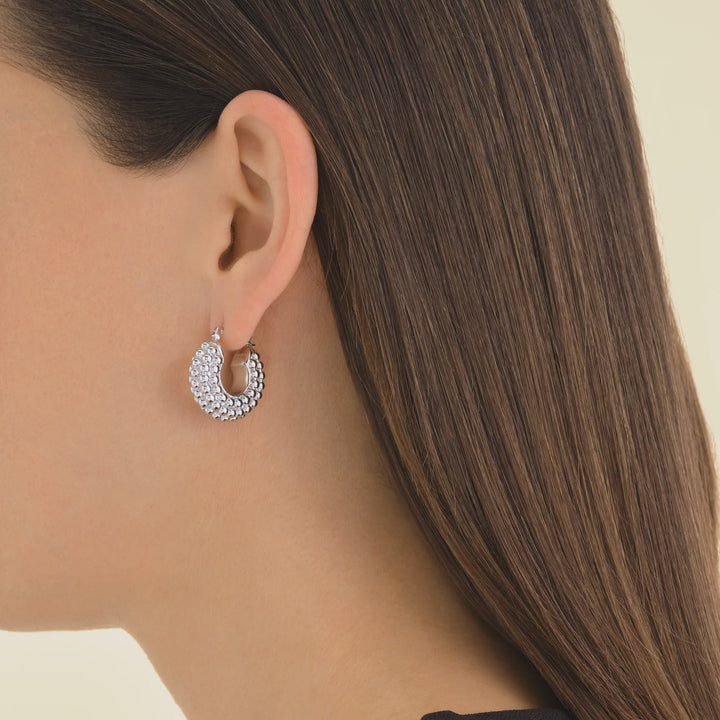 BUBBLE SILVER HOOPS