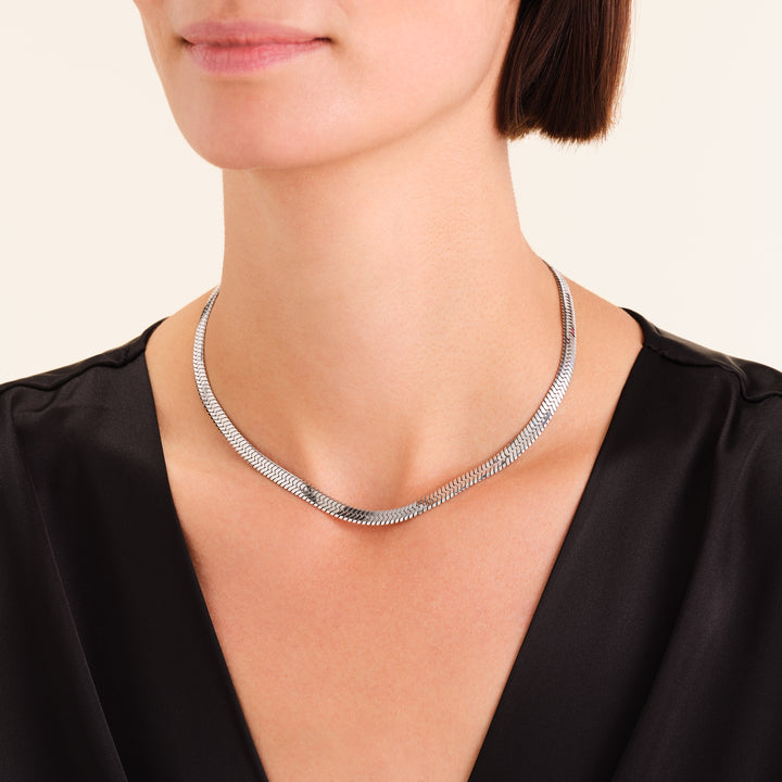 Large Snake Necklace Silver - RAPT ONLINE