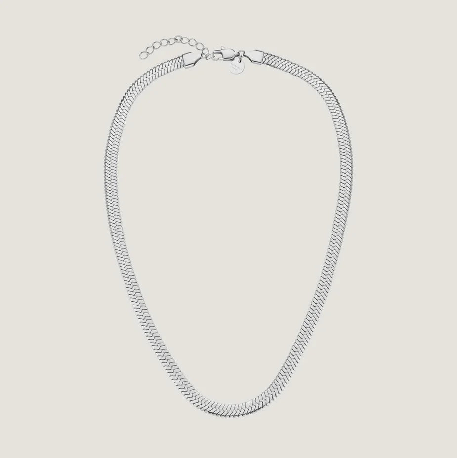 Rosefield Large Snake Necklace Silver