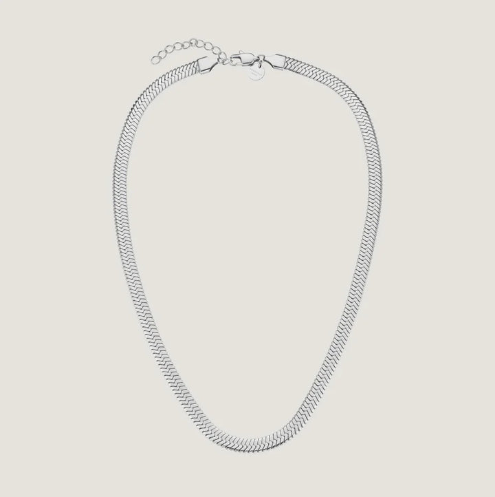 Rosefield Large Snake Necklace Silver