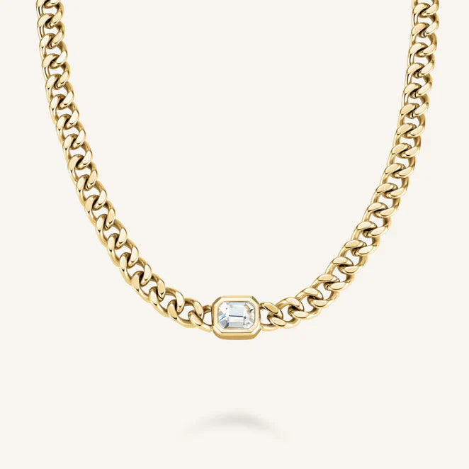 Rosefield Iconic Gold Octagon Choker Necklace