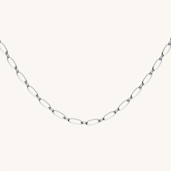 SILVER OVAL NECKLACE