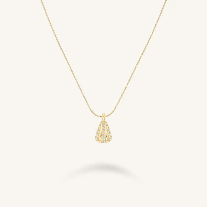 Pave Stripe Gold Necklace